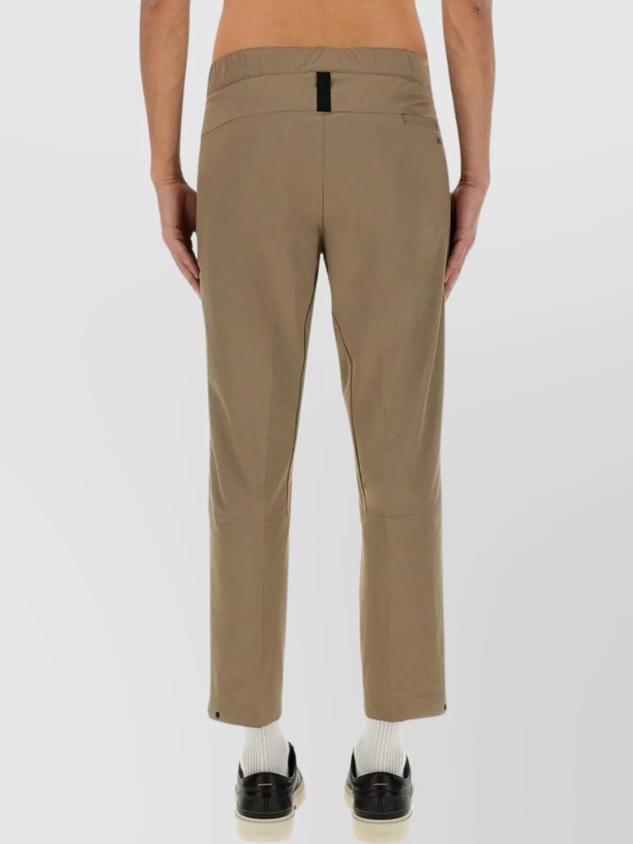 Hugo Boss Cropped Elastic Waistband Trousers With Button Detail