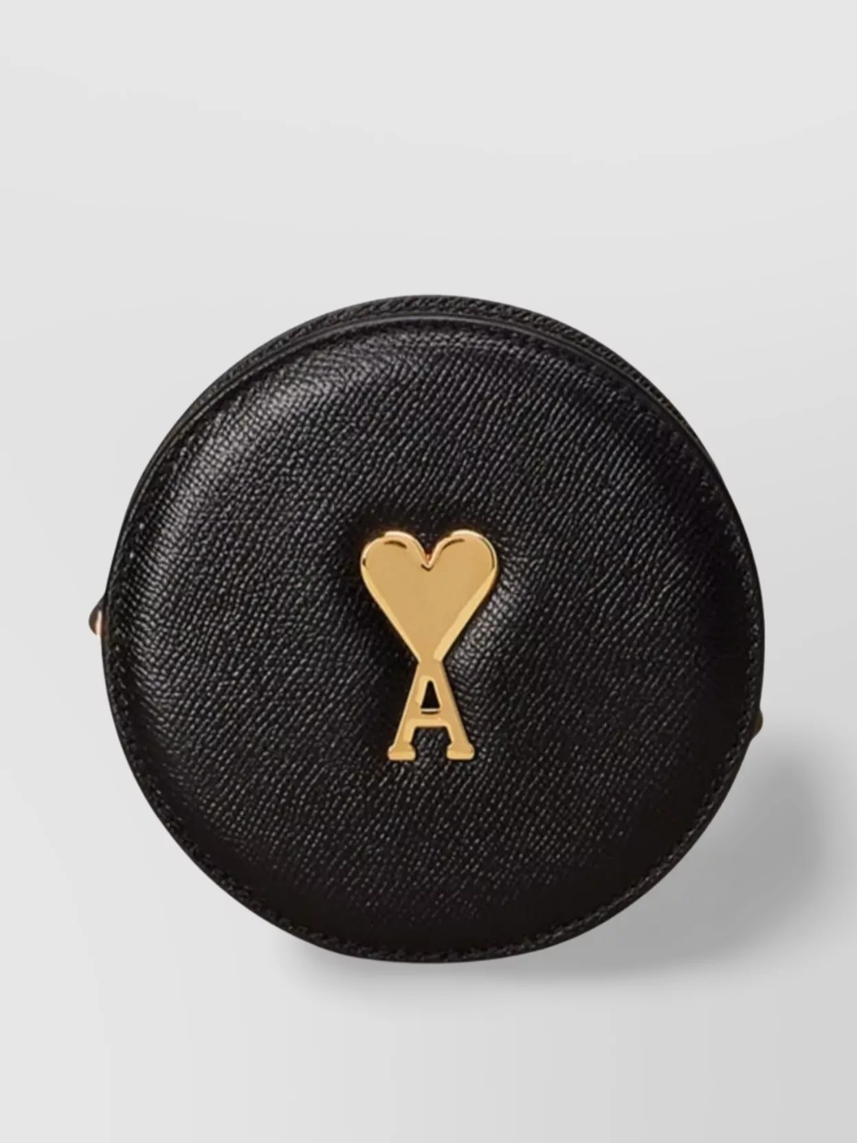 Shop Ami Alexandre Mattiussi Adjustable Strap Circular Leather Bag In Black