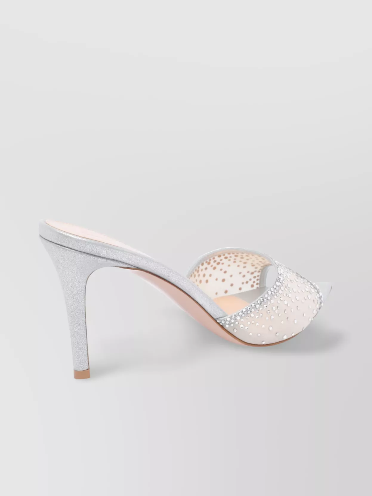 Gianvito Rossi Mesh Open Toe Pumps With Rhinestone Embellishments