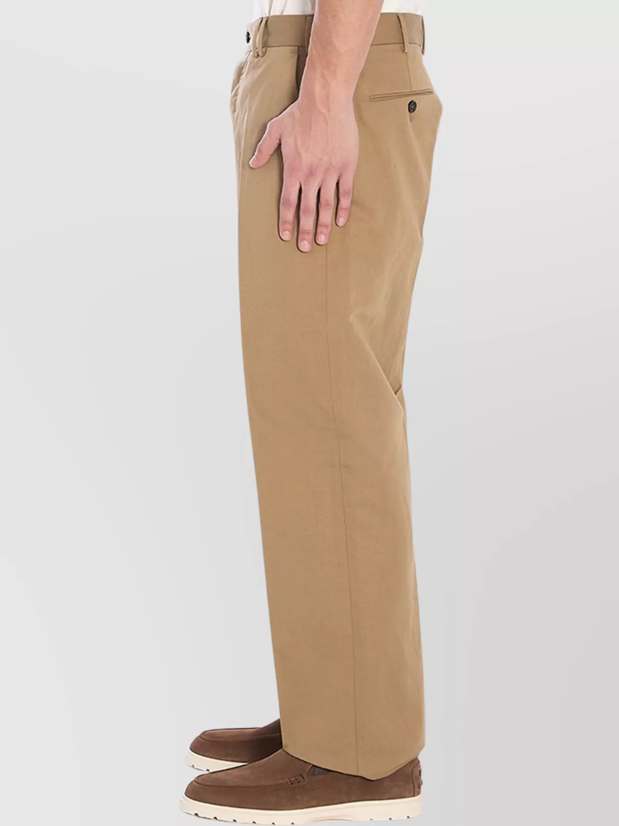 Pt Torino Straight Leg Trousers In Cotton And Linen