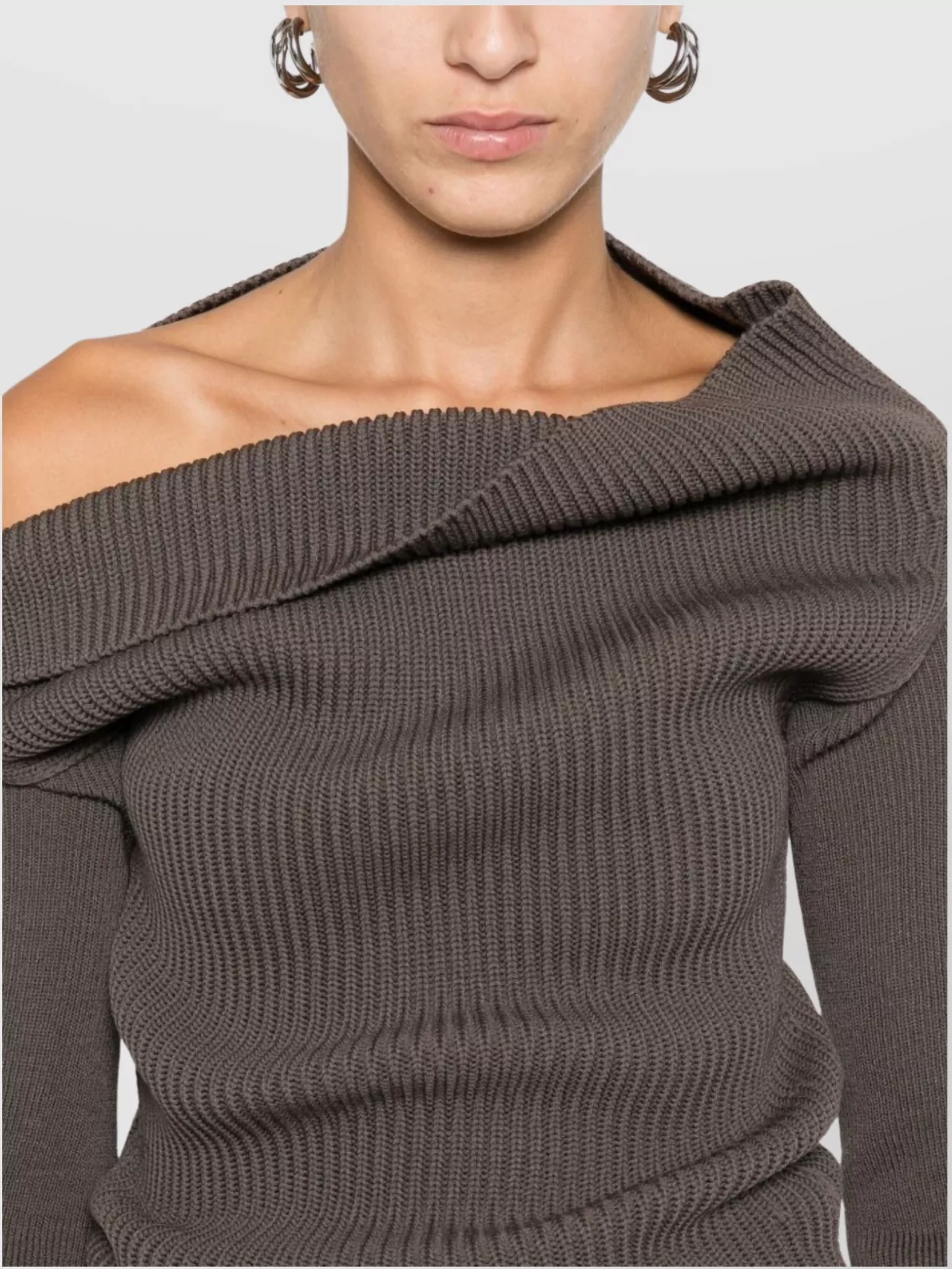 Rick Owens Off-The-Shoulder Knitwear Front Slit