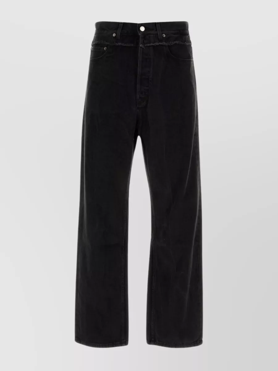 Shop Ambush Wide-leg Cut Denim Trousers In Black