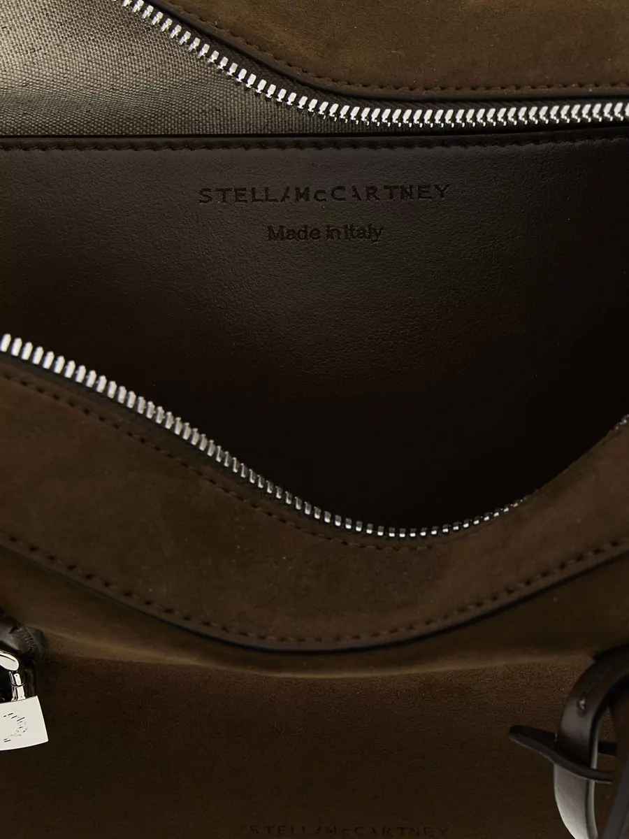 Stella Mccartney Ryder Shoulder Bag Padlock Suede Top Handles