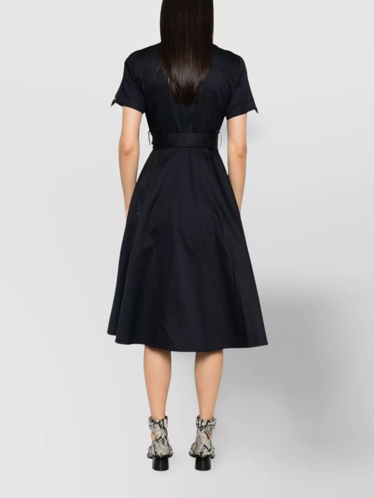 BARBOUR IVY BELTED WAIST MIDI DRESS WITH POCKETS 