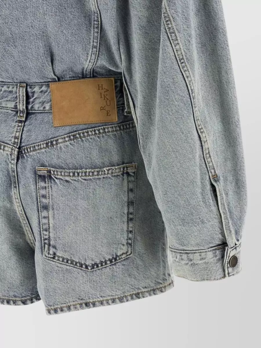 Haikure Denim Belted Long-Sleeve Playsuit