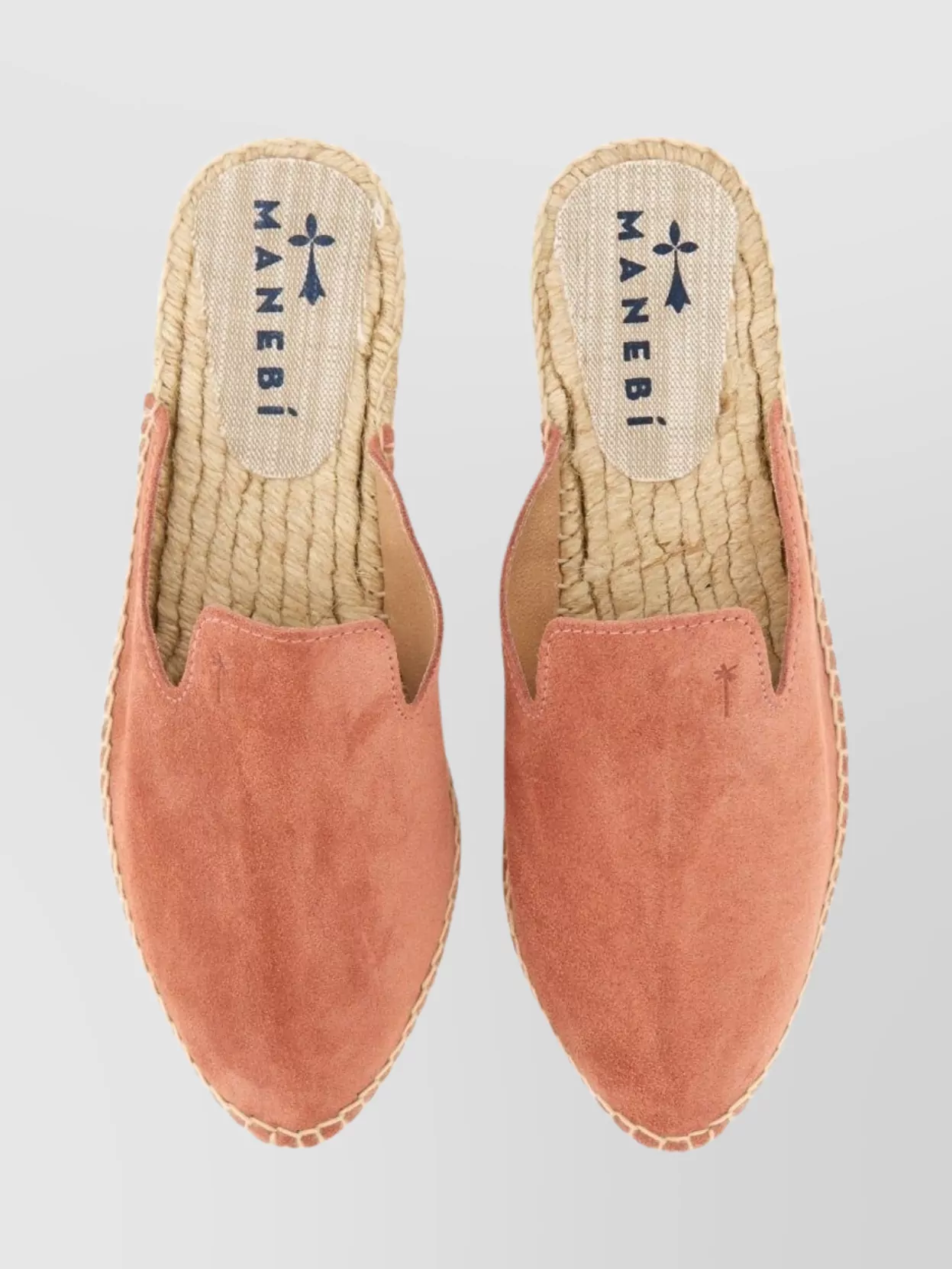 Manebi "Hamptons" Suede Round Toe Espadrille Mules