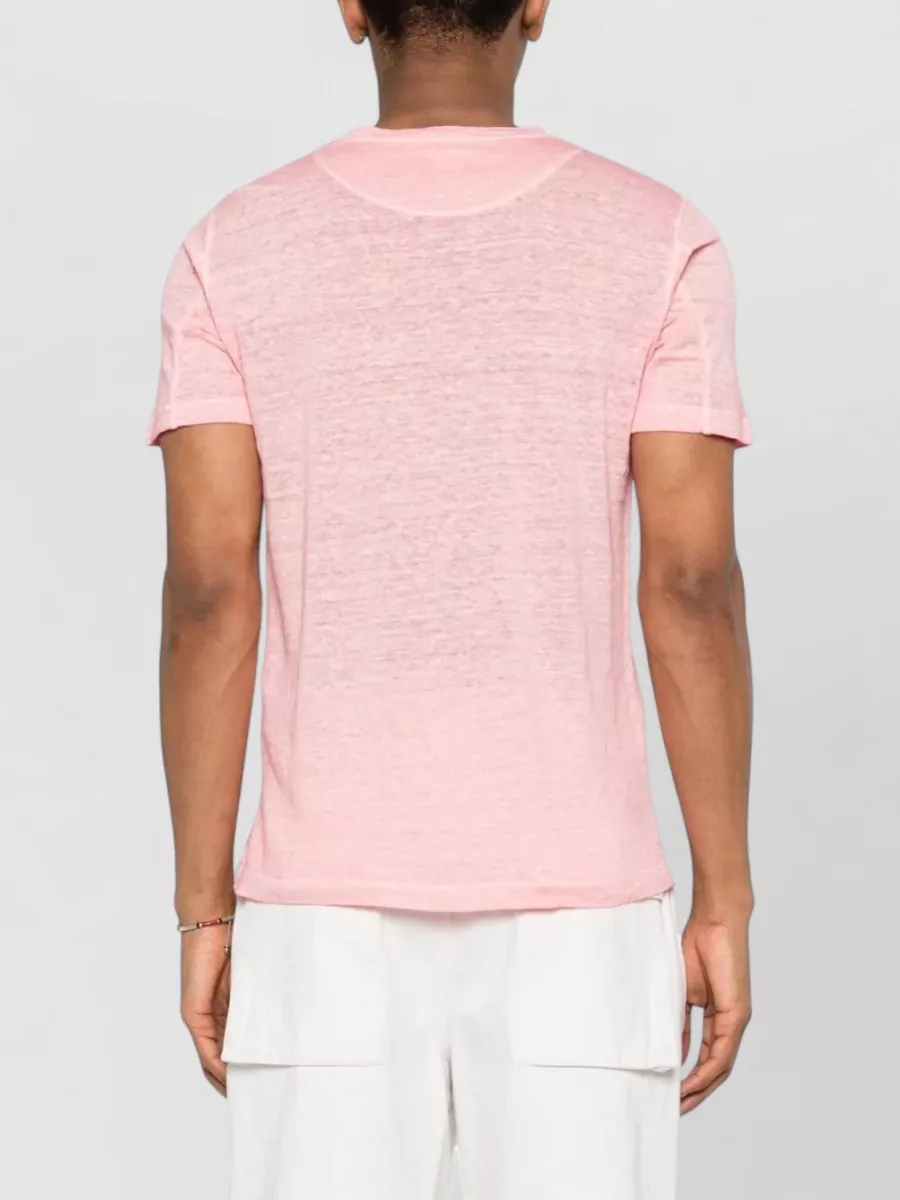 120% Lino Linen Crew Neck Short-Sleeve T-Shirt