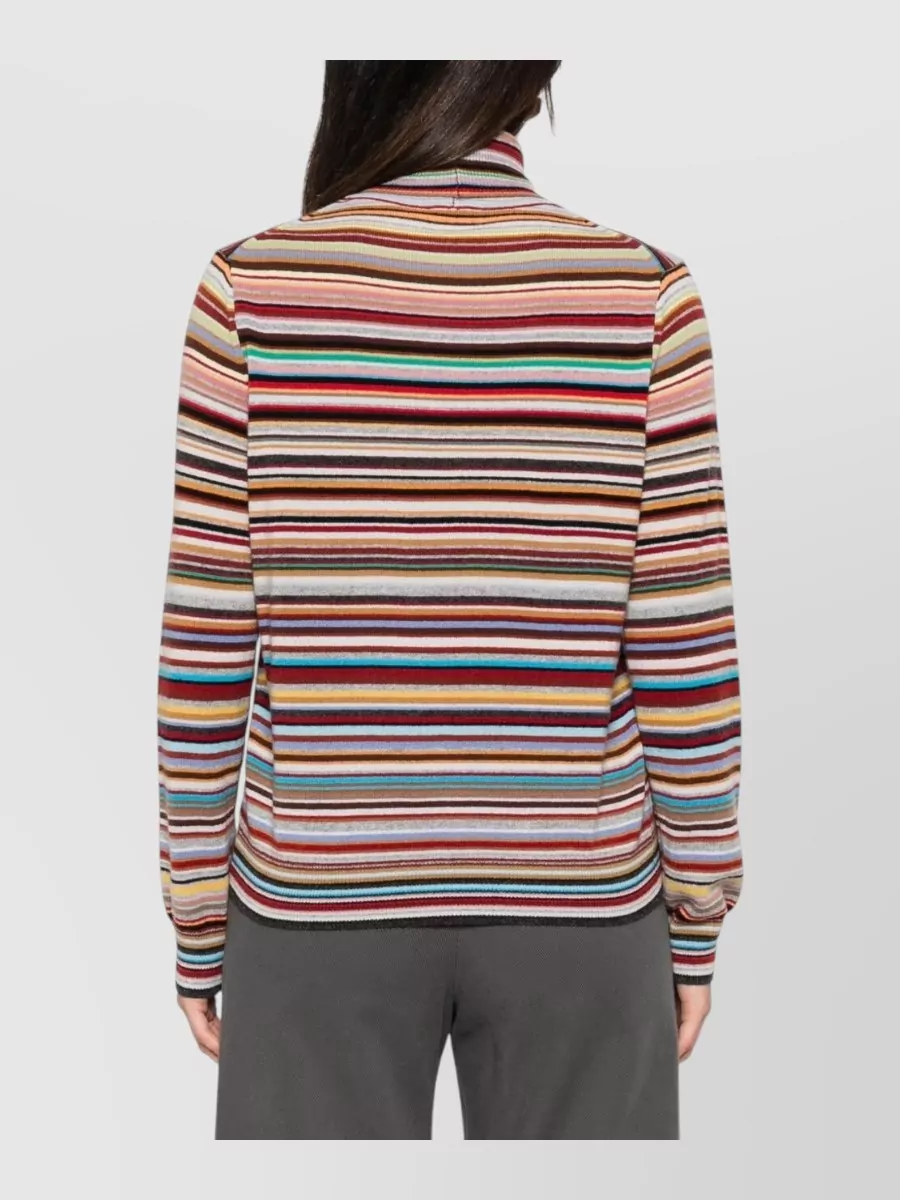 Paul Smith Cashmere Striped Roll-Neck Long-Sleeve Sweater