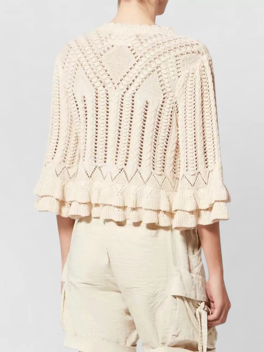 Isabel Marant Etoile Cotton Ruffled Crewneck Sweater