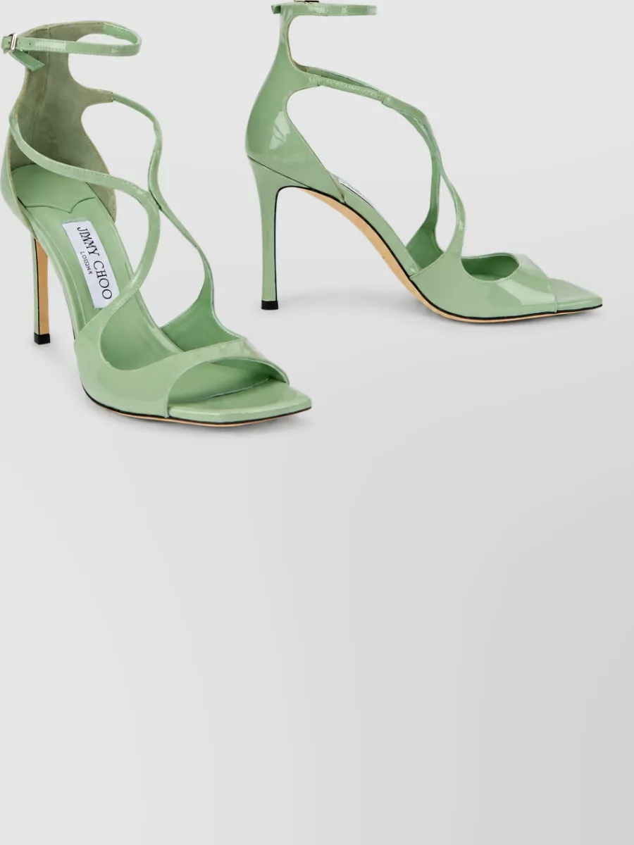 Jimmy Choo Leather Woven Ankle-Strap Sandals