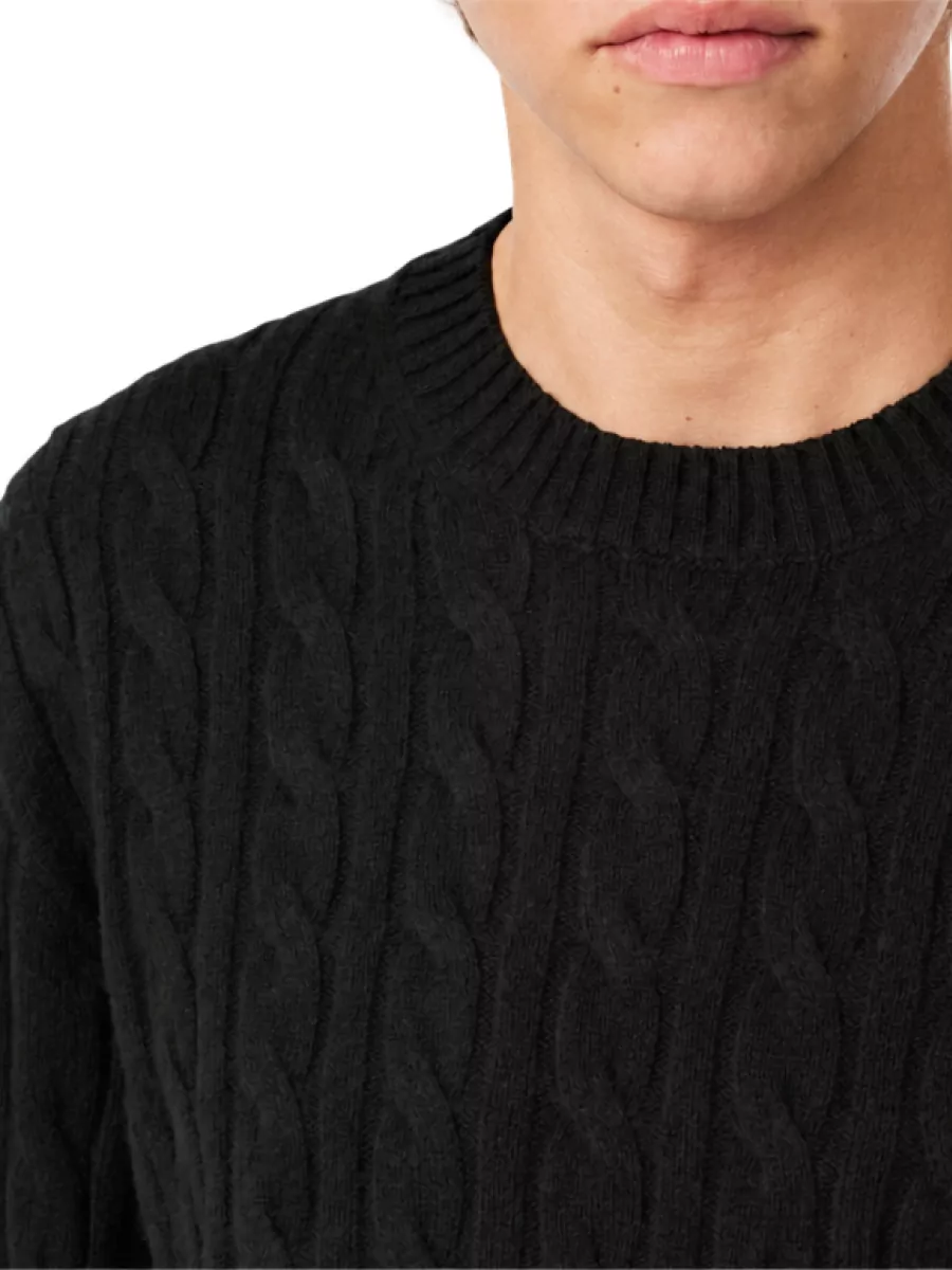 Lacoste Cable-Knit Wool Crew-Neck Sweater