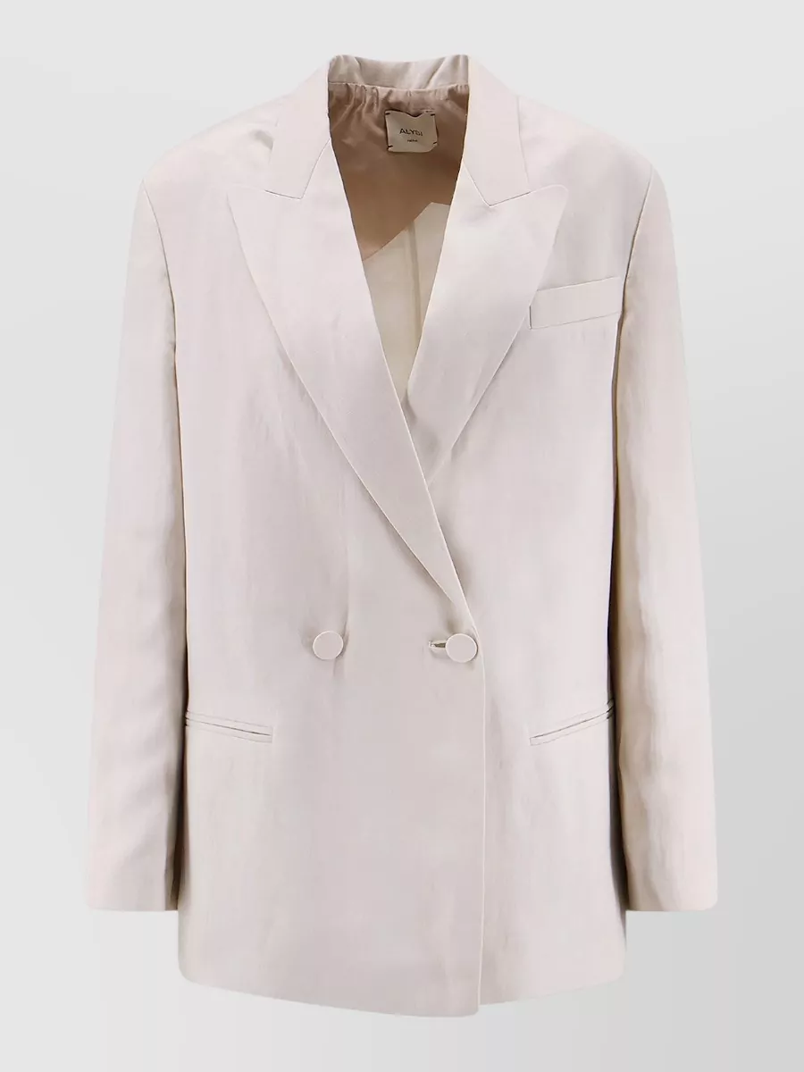 Alysi double-breasted linen blend blazer