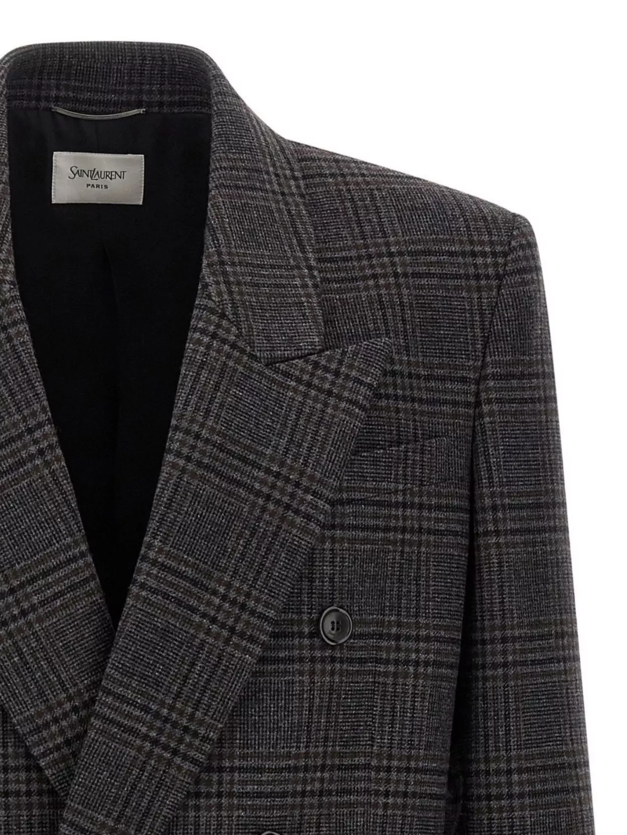 Saint Laurent Double-Breasted Blazer Featuring Structured Shoulders