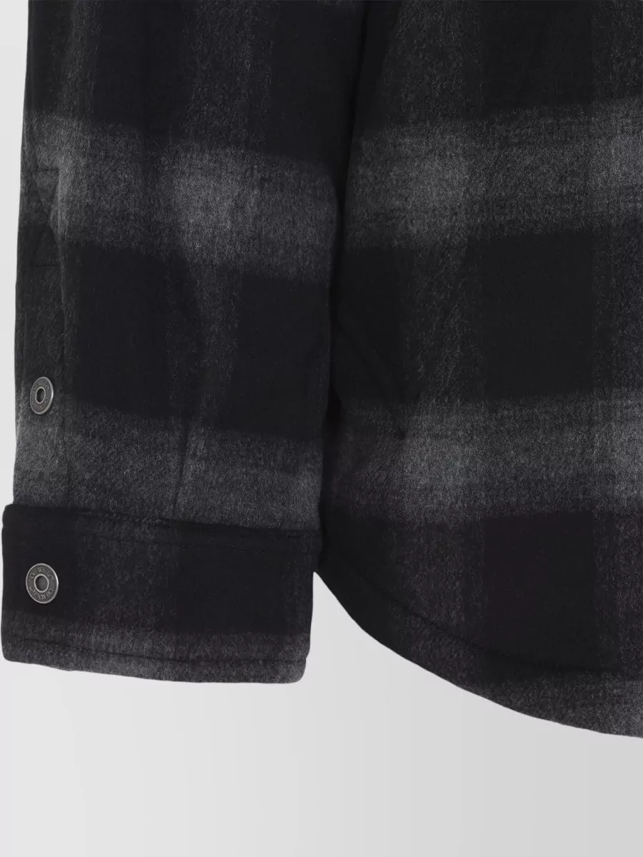 Off-White Checked Wool Flannel Padded Overshirt