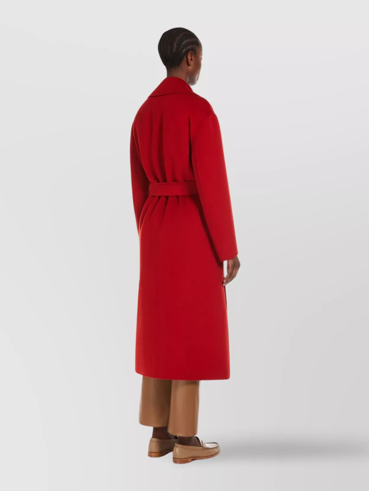 's Max Mara Lapel Collar Wool Wrap Coat
