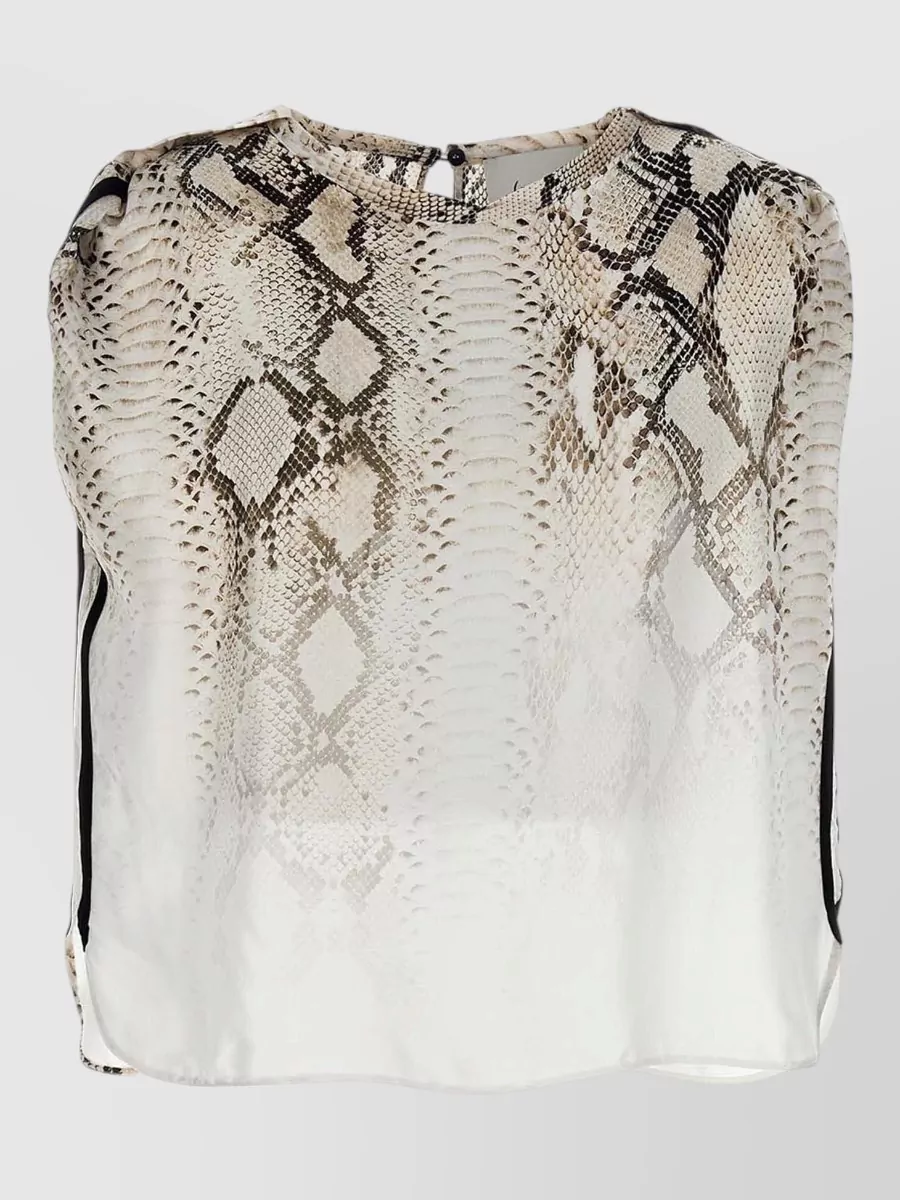 Nude Printed short-sleeve blouse