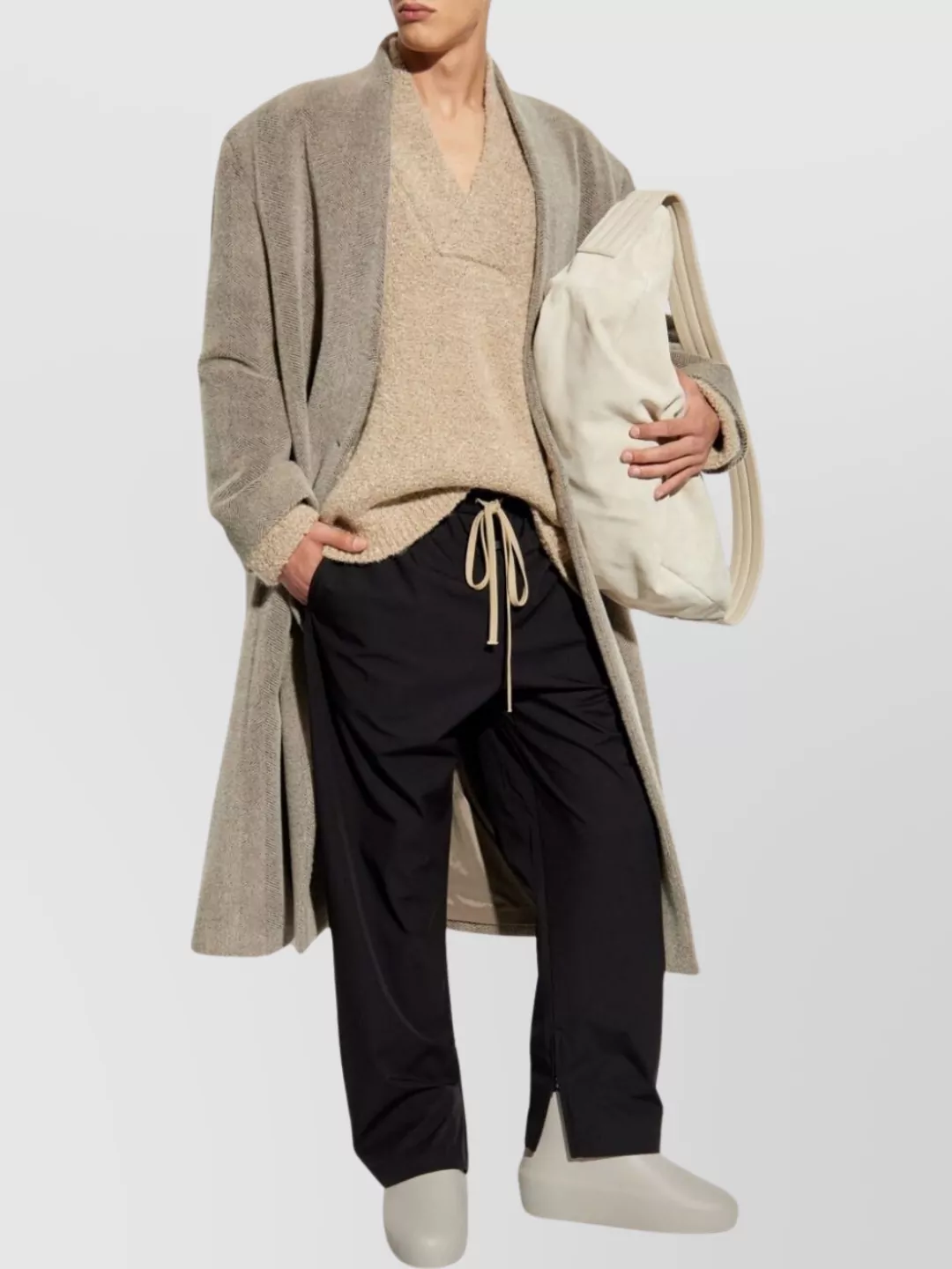 Fear Of God Textured V-Neck Sweater With Ribbed Accents