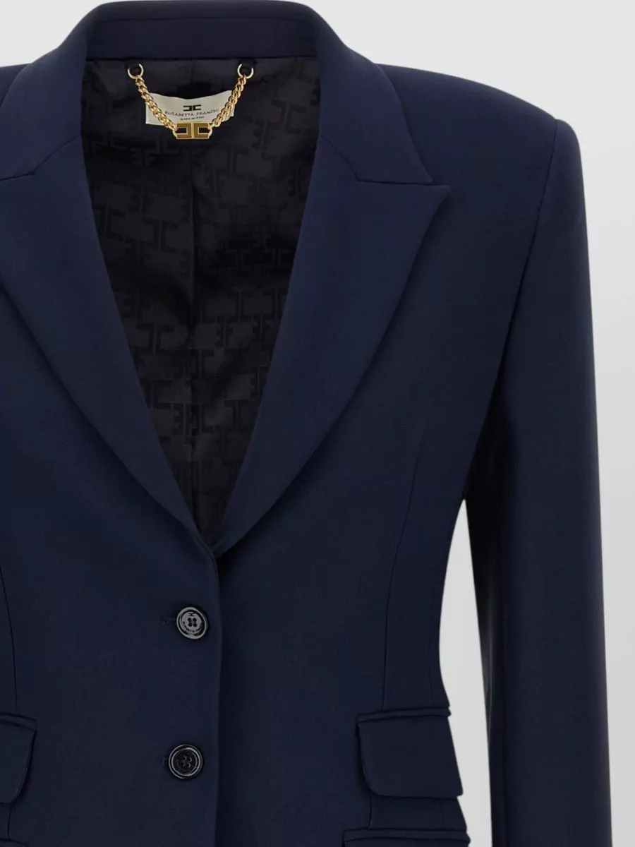 Elisabetta Franchi Single-Breasted Crepe Blazer