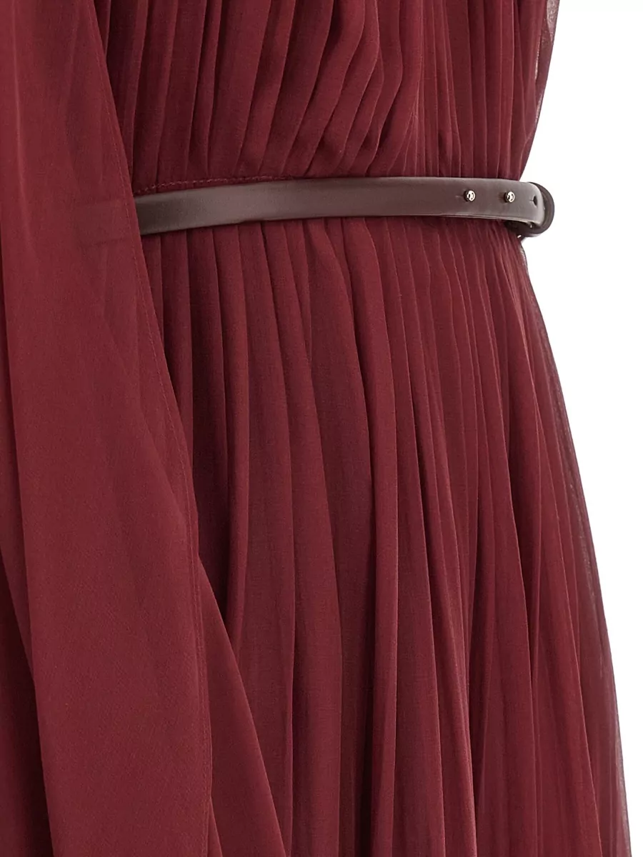 Max Mara Silk Pleated Maxi Dress