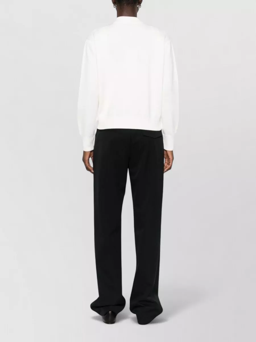 Max Mara Ribbed Wool Round Neck Long Sleeve Cardigan