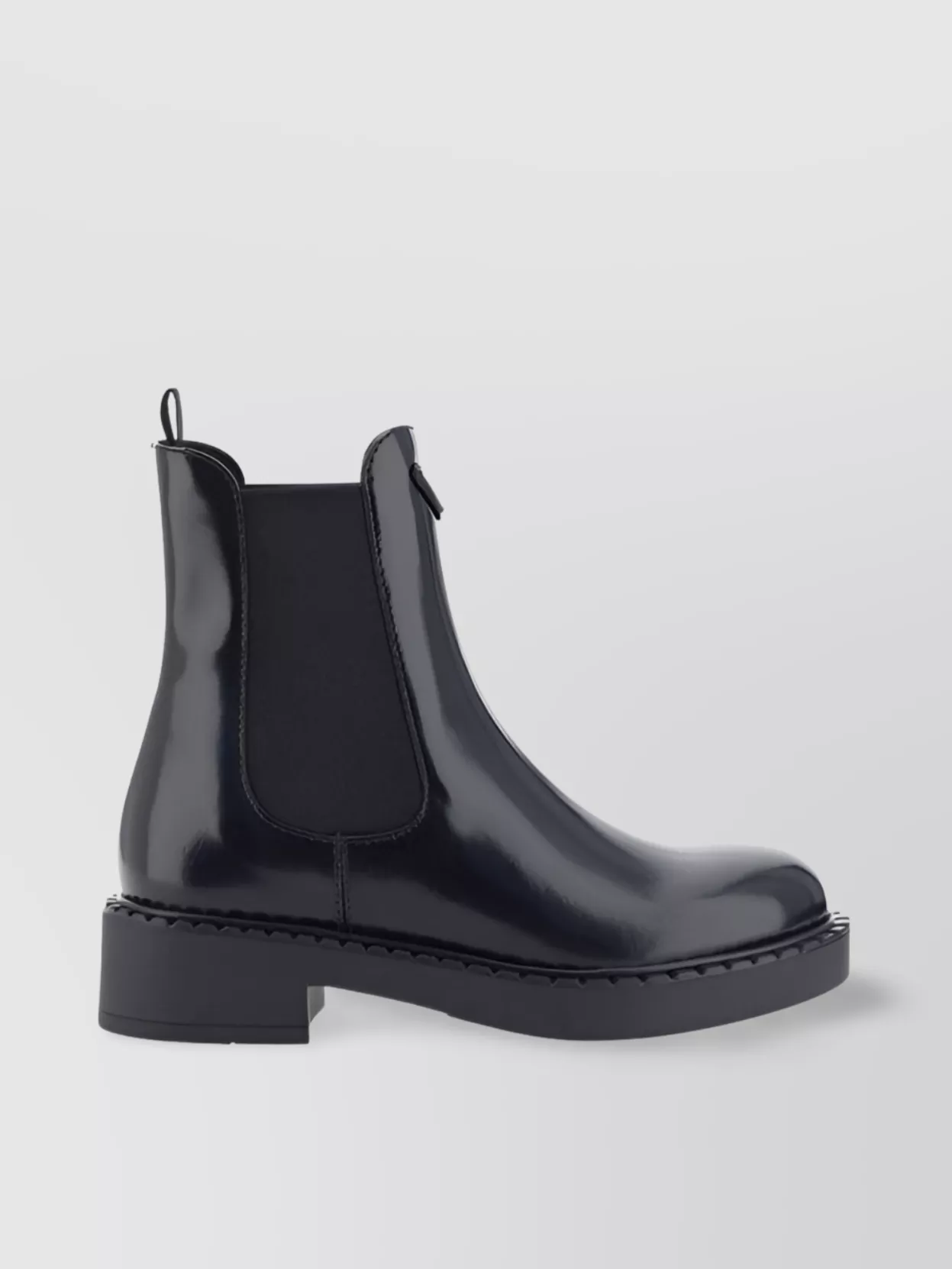 Prada Calfskin Chelsea Ankle Boots With Elastic Bands