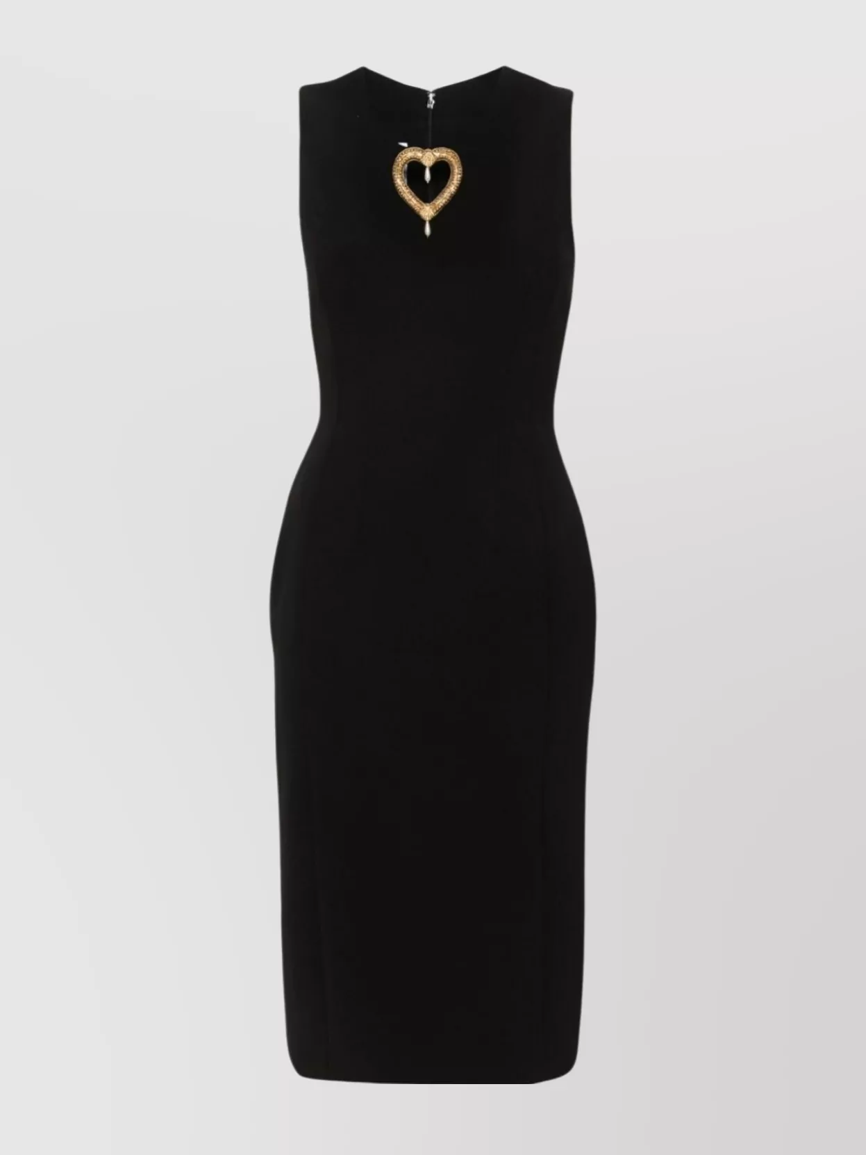 Shop Moschino Knee Length Dress Featuring Heart-shaped Detailing