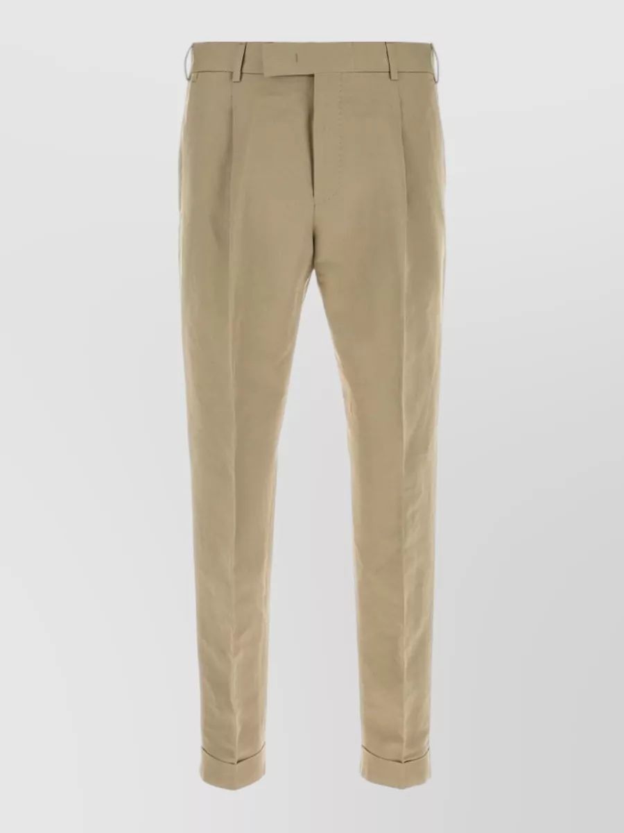 Pt Torino beige tailored trousers