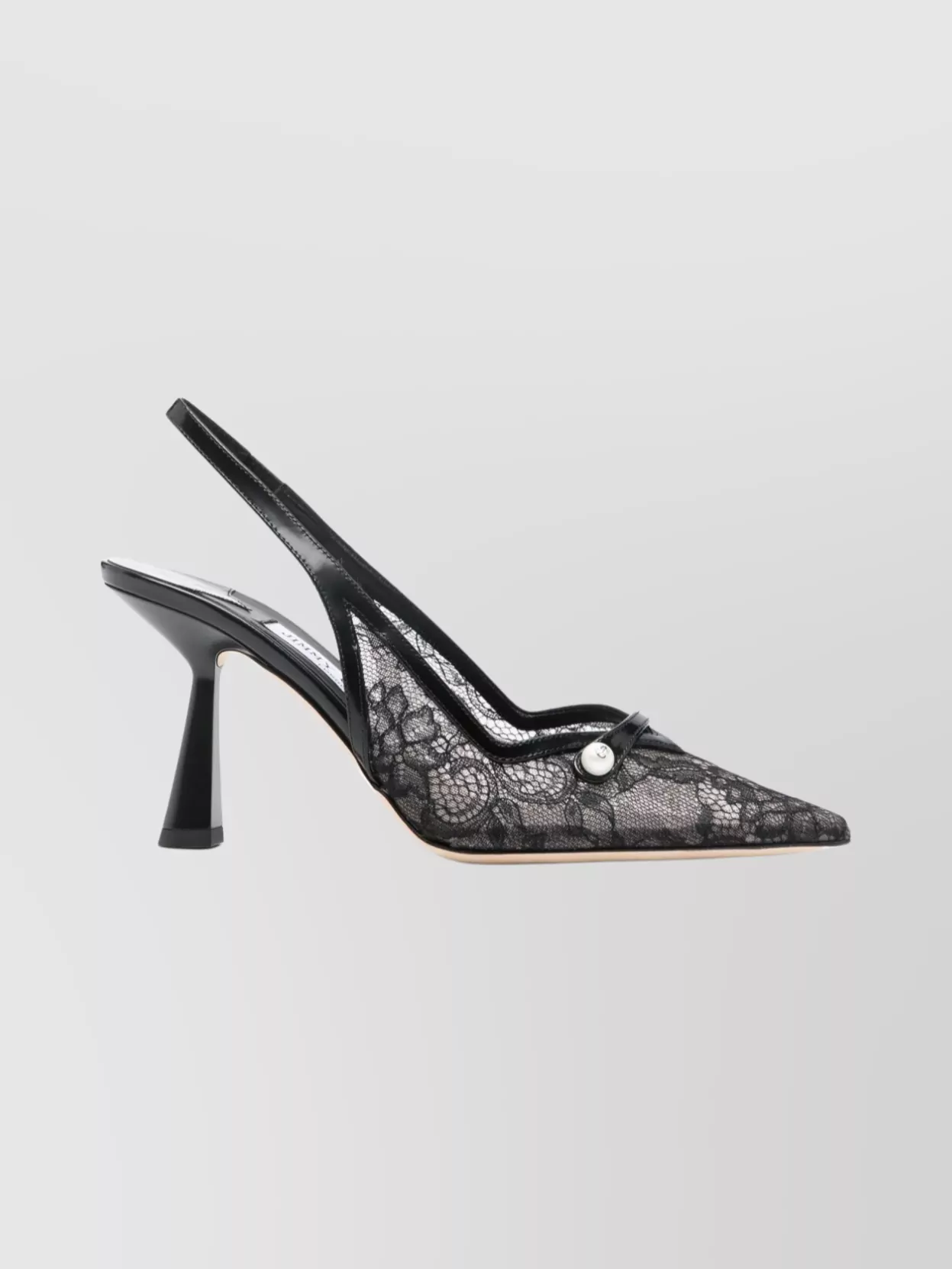Jimmy Choo Amita Pumps With Lace And Pearl Detail In Black