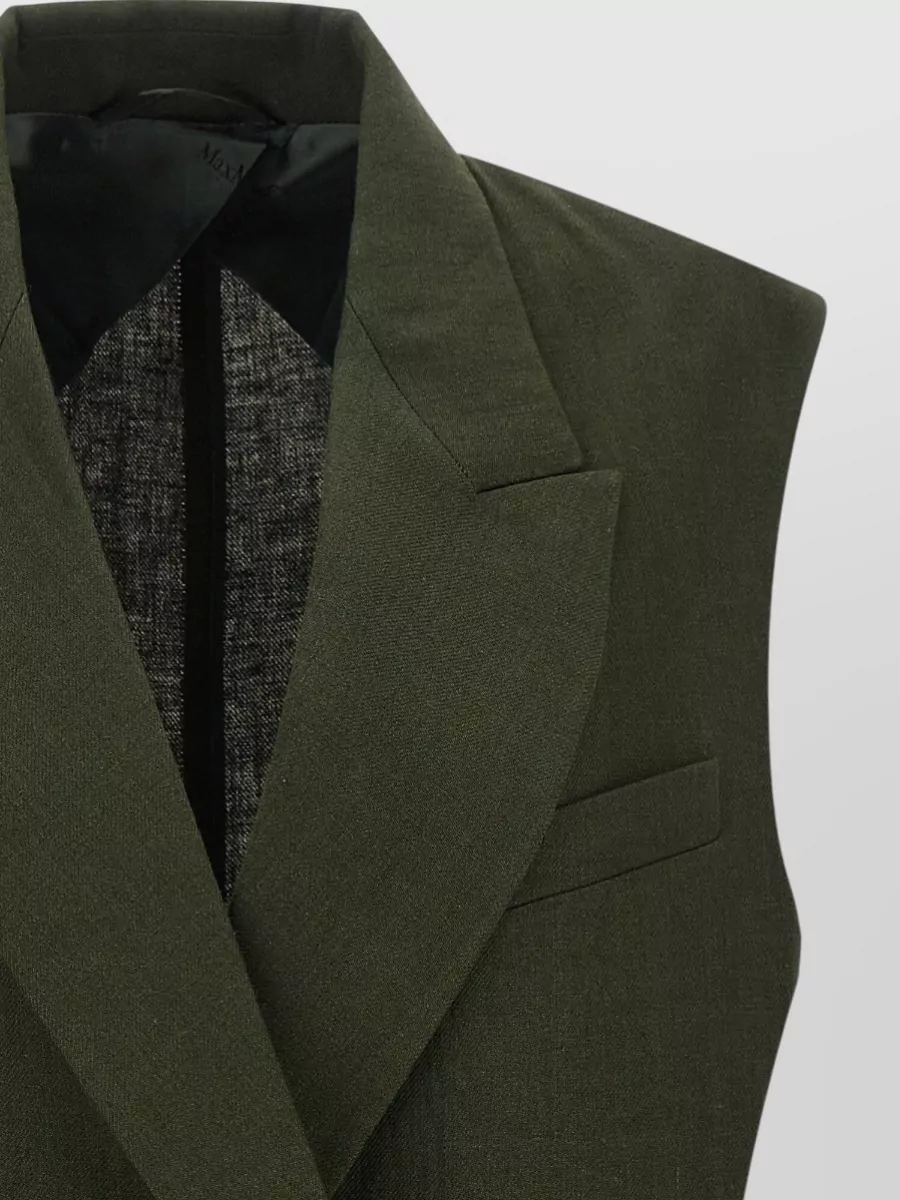 S Max Mara Linen Double-Breasted Vest