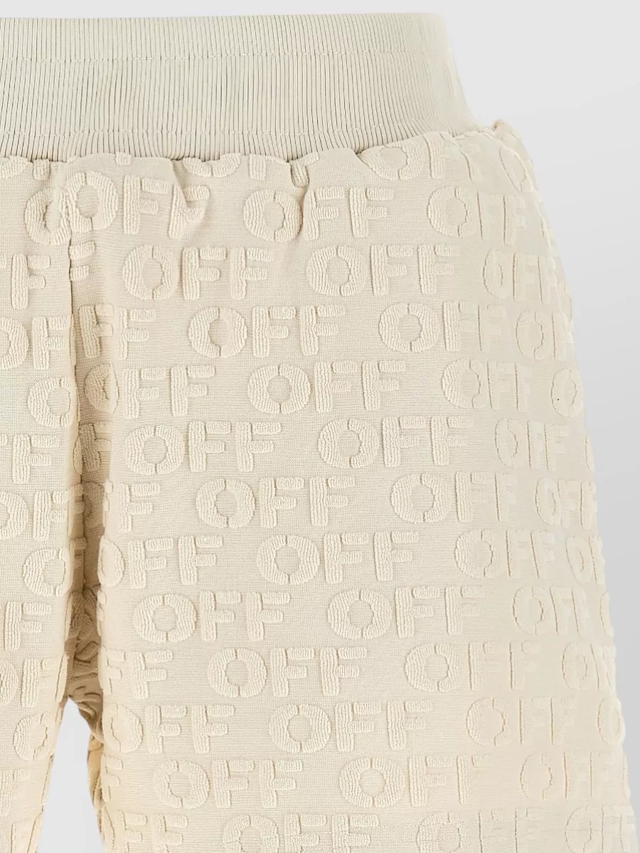 Off-White Cotton Jacquard Terry Relaxed-Fit Shorts