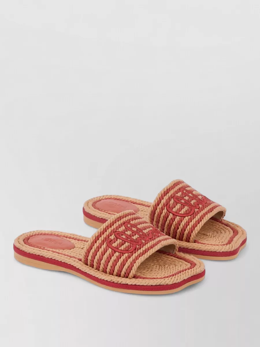 Chloé raffia slide sandals