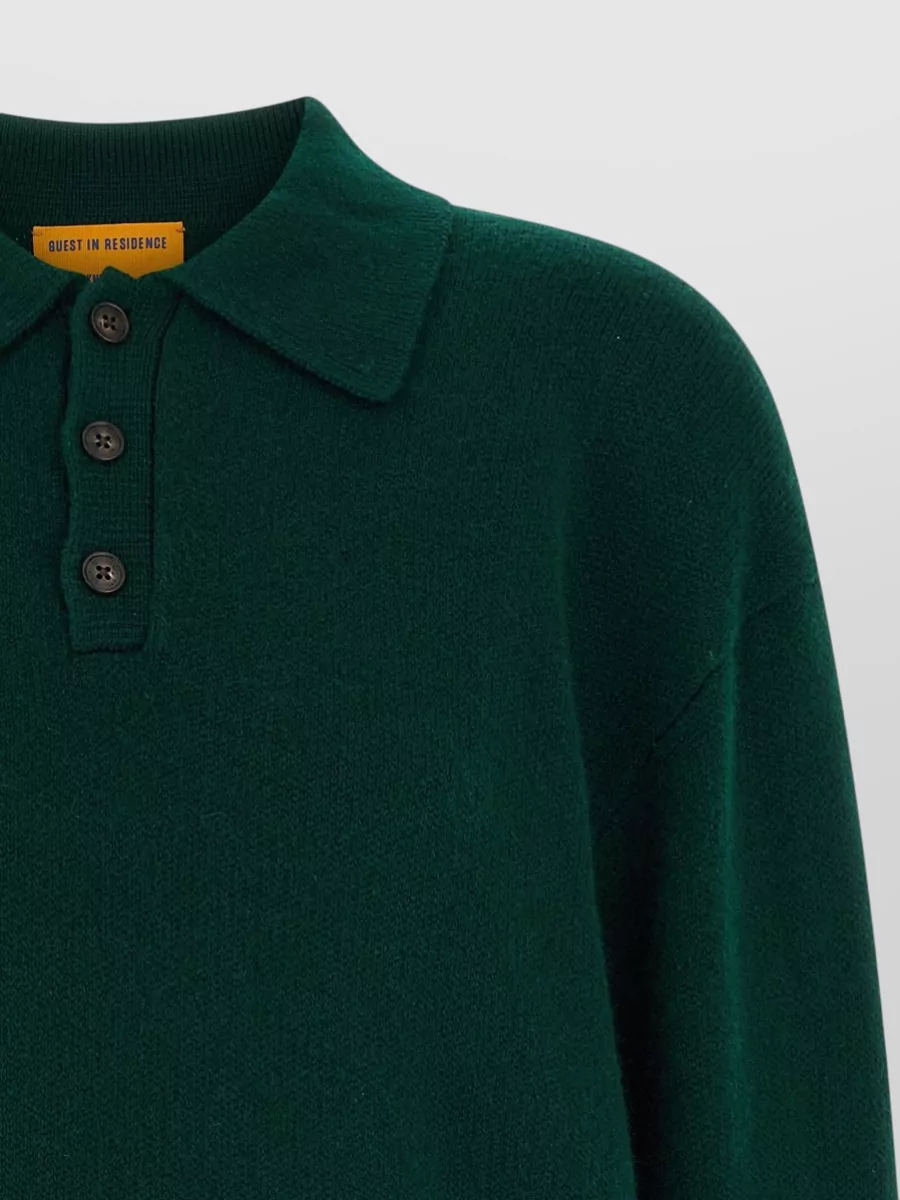 Guest In Residence Cashmere Long-Sleeve Polo Jumper