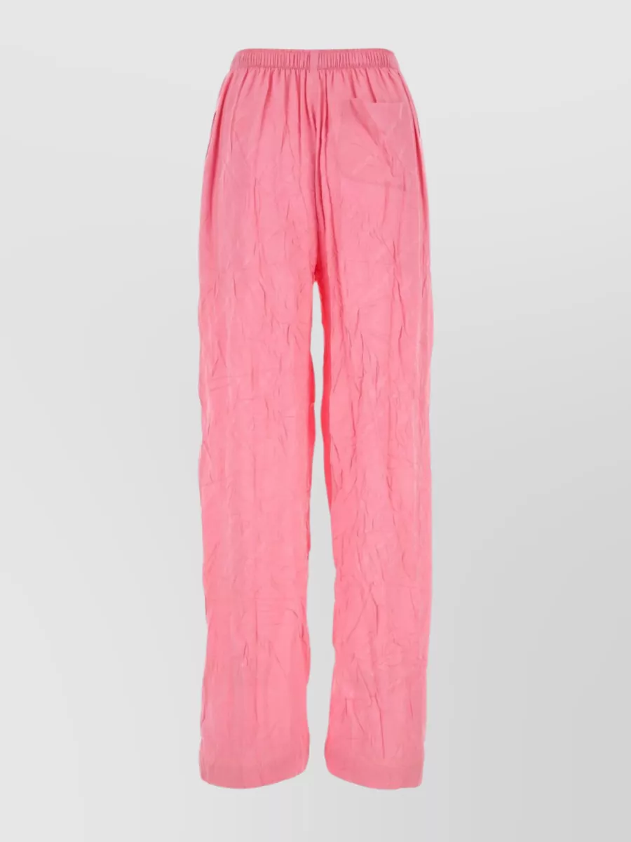 Shop Balenciaga Elasticated Waistband Silk Lounge Pant In Pink