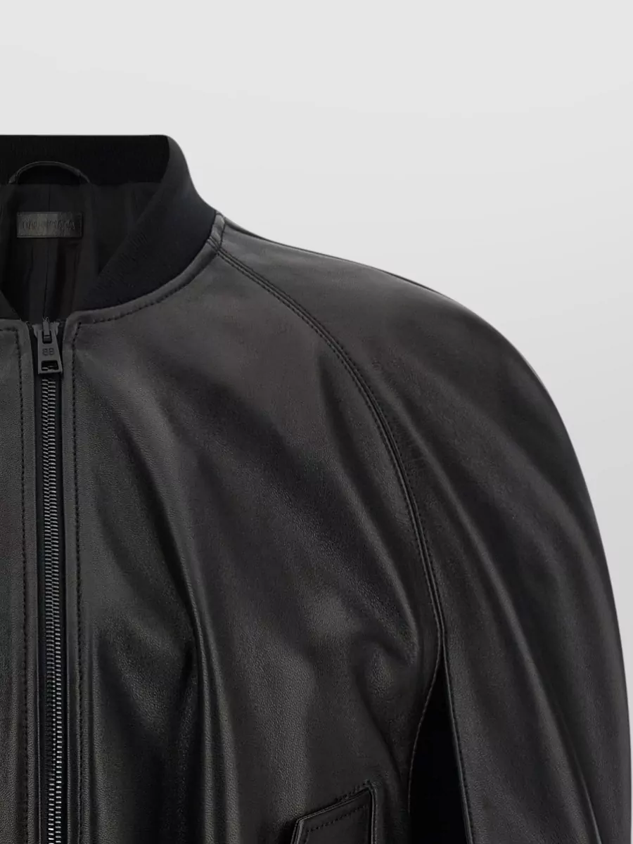 Balenciaga Leather Quilted Sleeveless Hooded Bomber Jacket