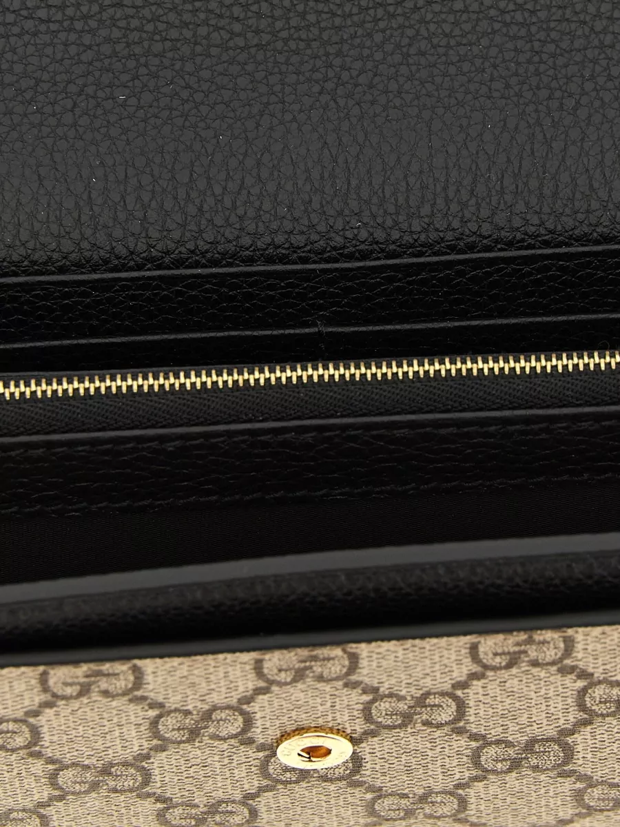 Gucci Gg Marmont Leather Canvas Clutch Bag