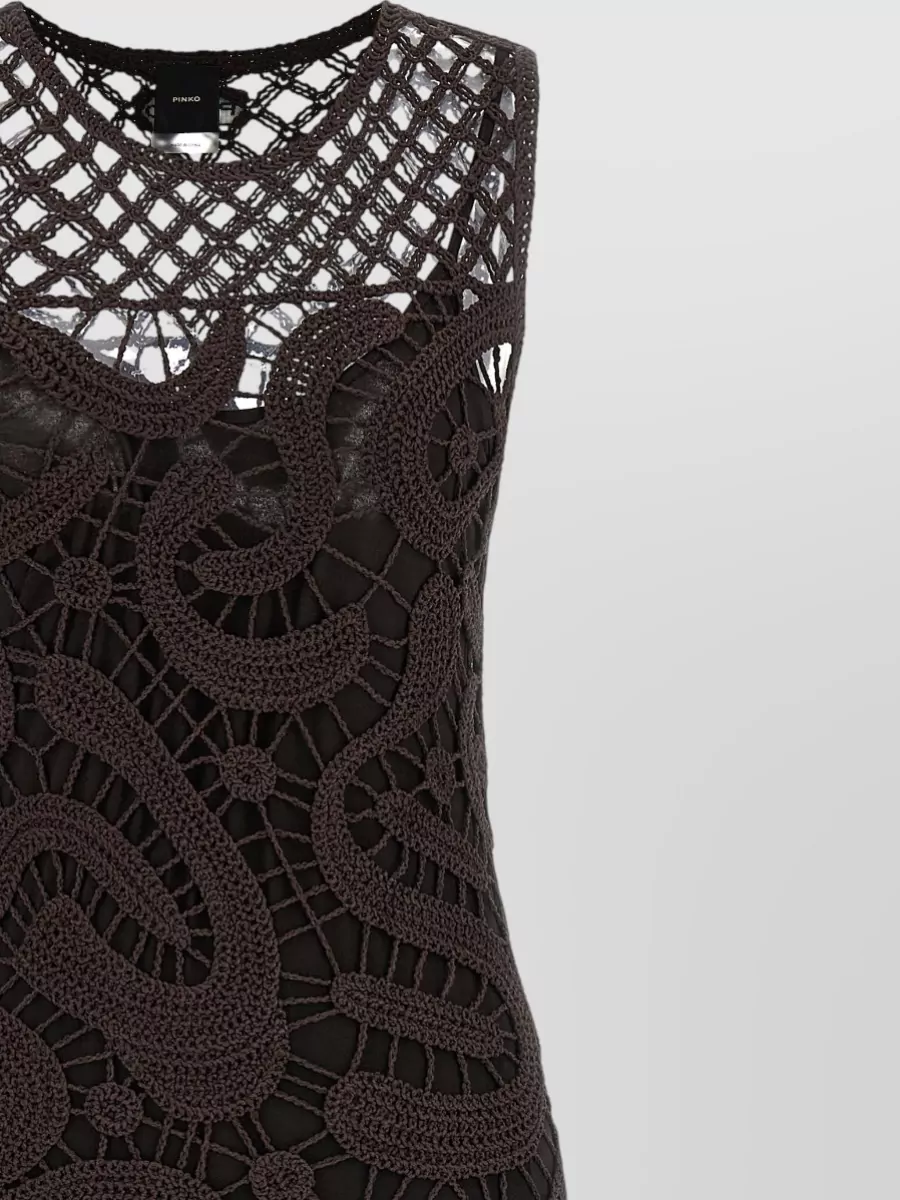 Pinko Crochet Sleeveless Midi Dress