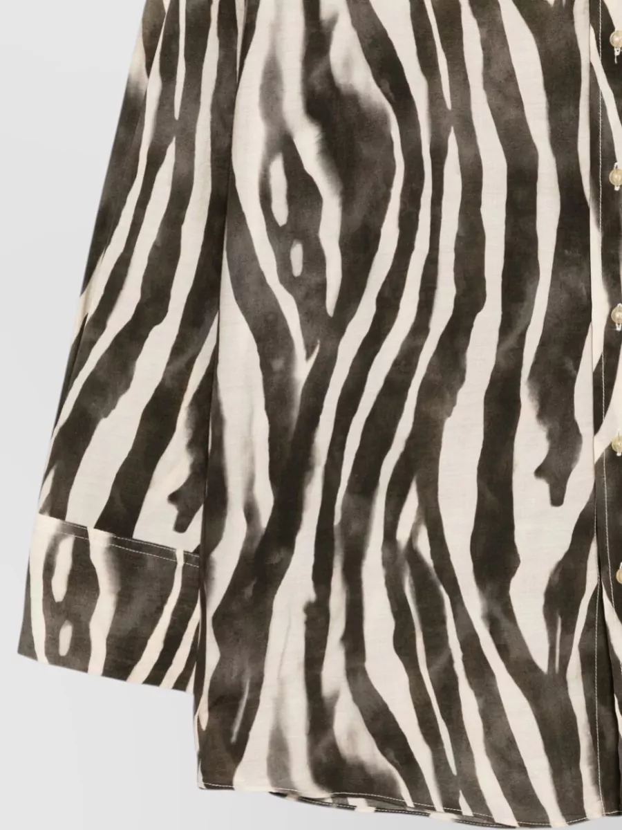 Alysi Zebra Print Long-Sleeve Shirt
