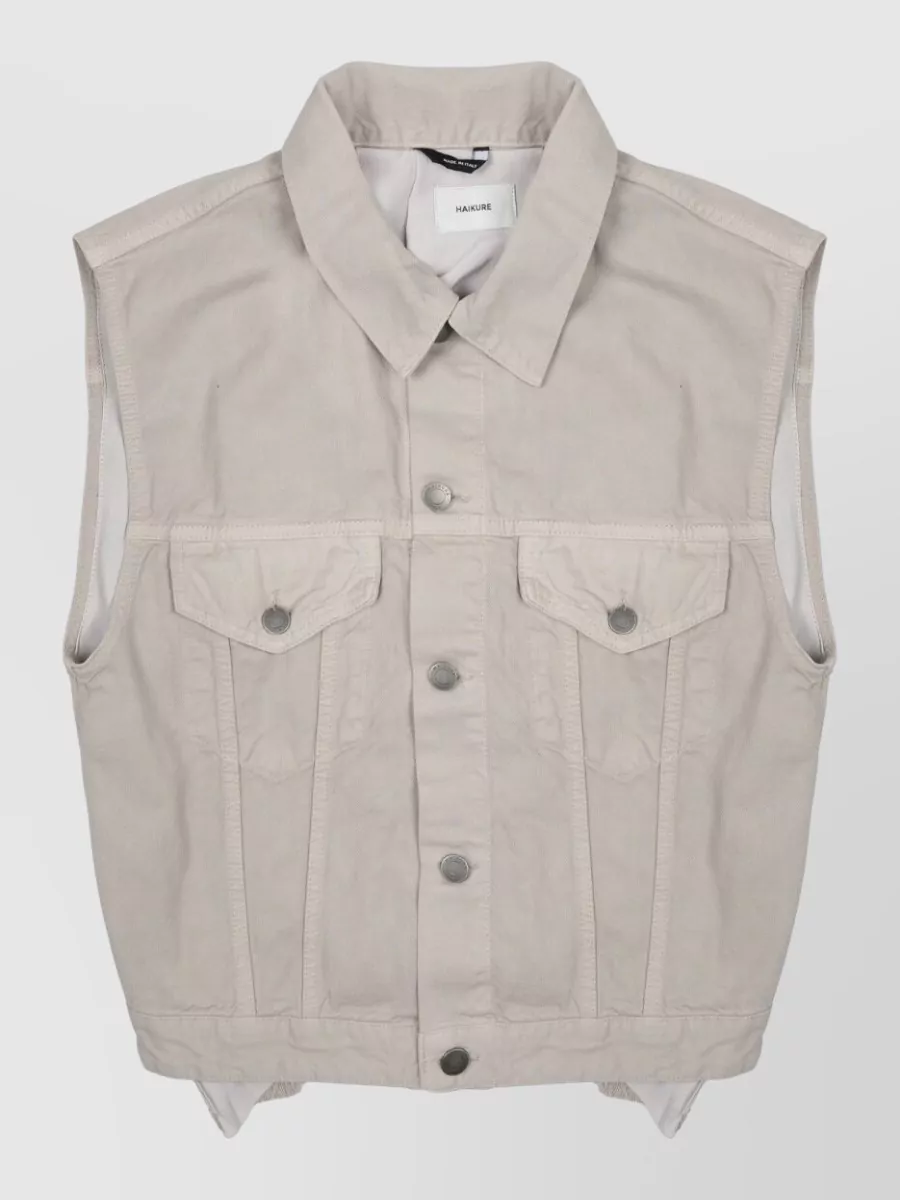 Haikure Cotton satin-panel gilet