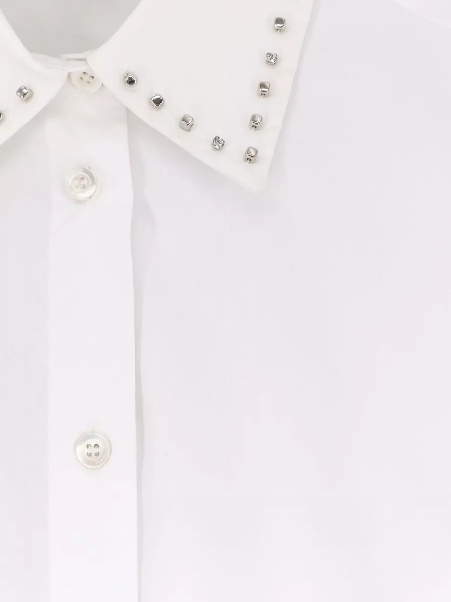 Pinko Studded Cropped Cotton Shirt