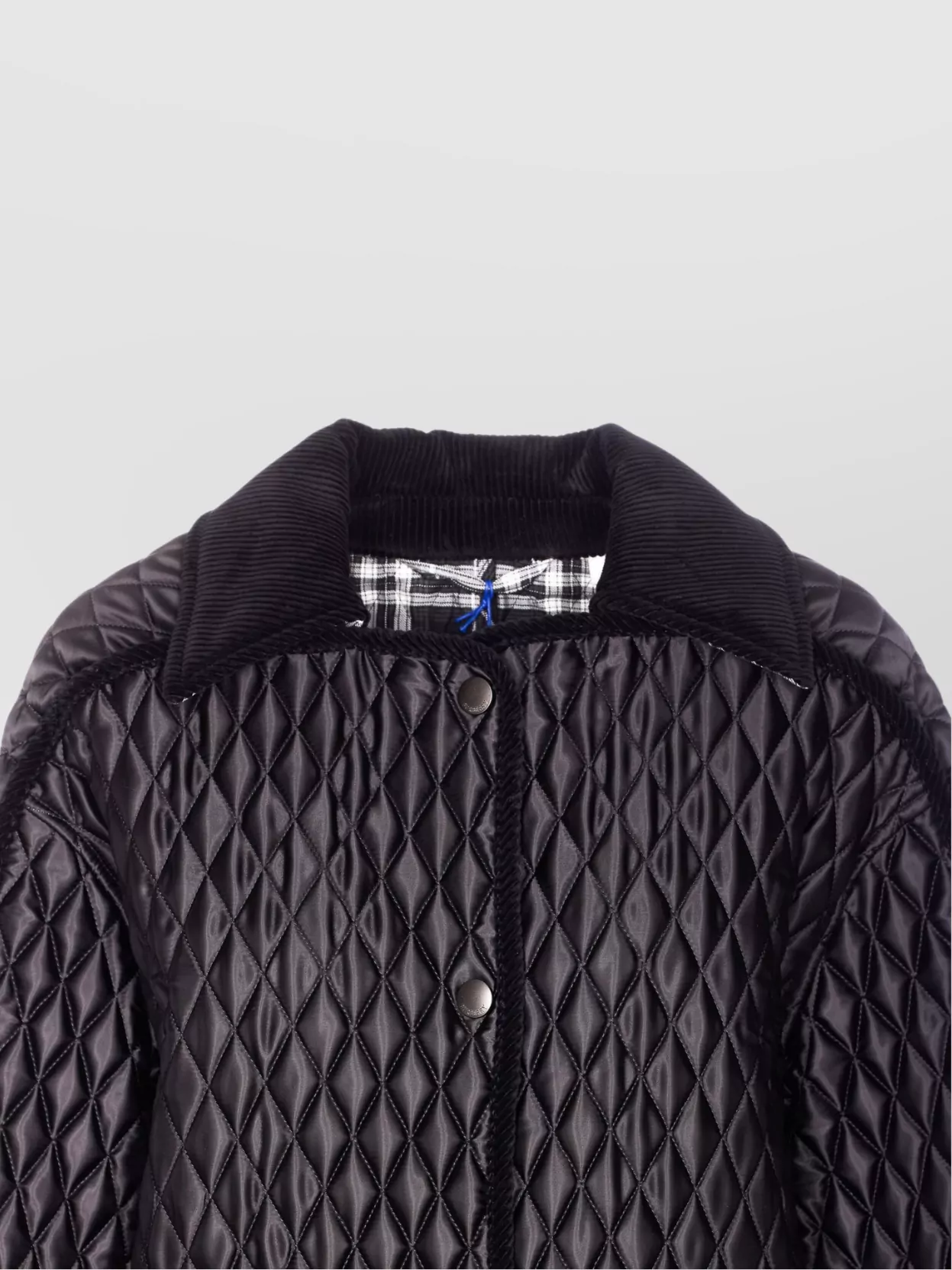 Burberry Quilted Coat With Corduroy Collar And Pockets