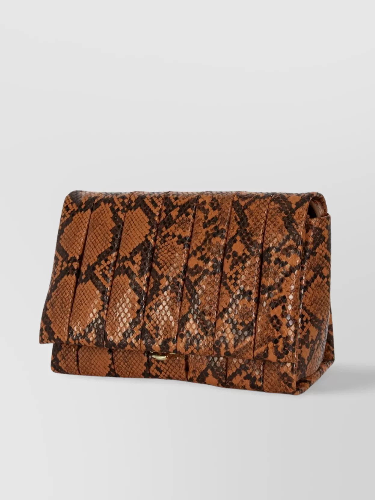 THEMOIRÈ PLEATED PYTHON PRINT CLUTCH BAG