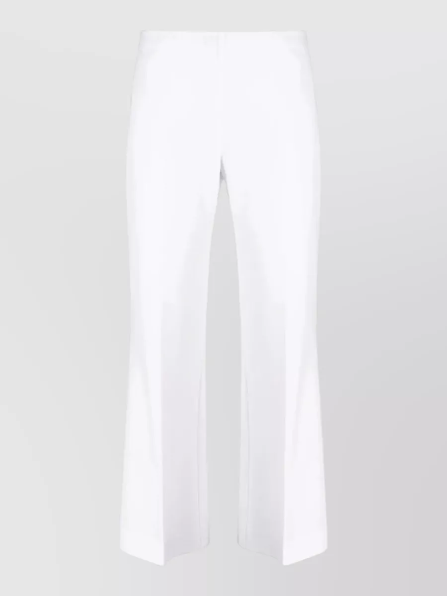 Parosh Wool Mid-Rise Cropped Flared Trousers
