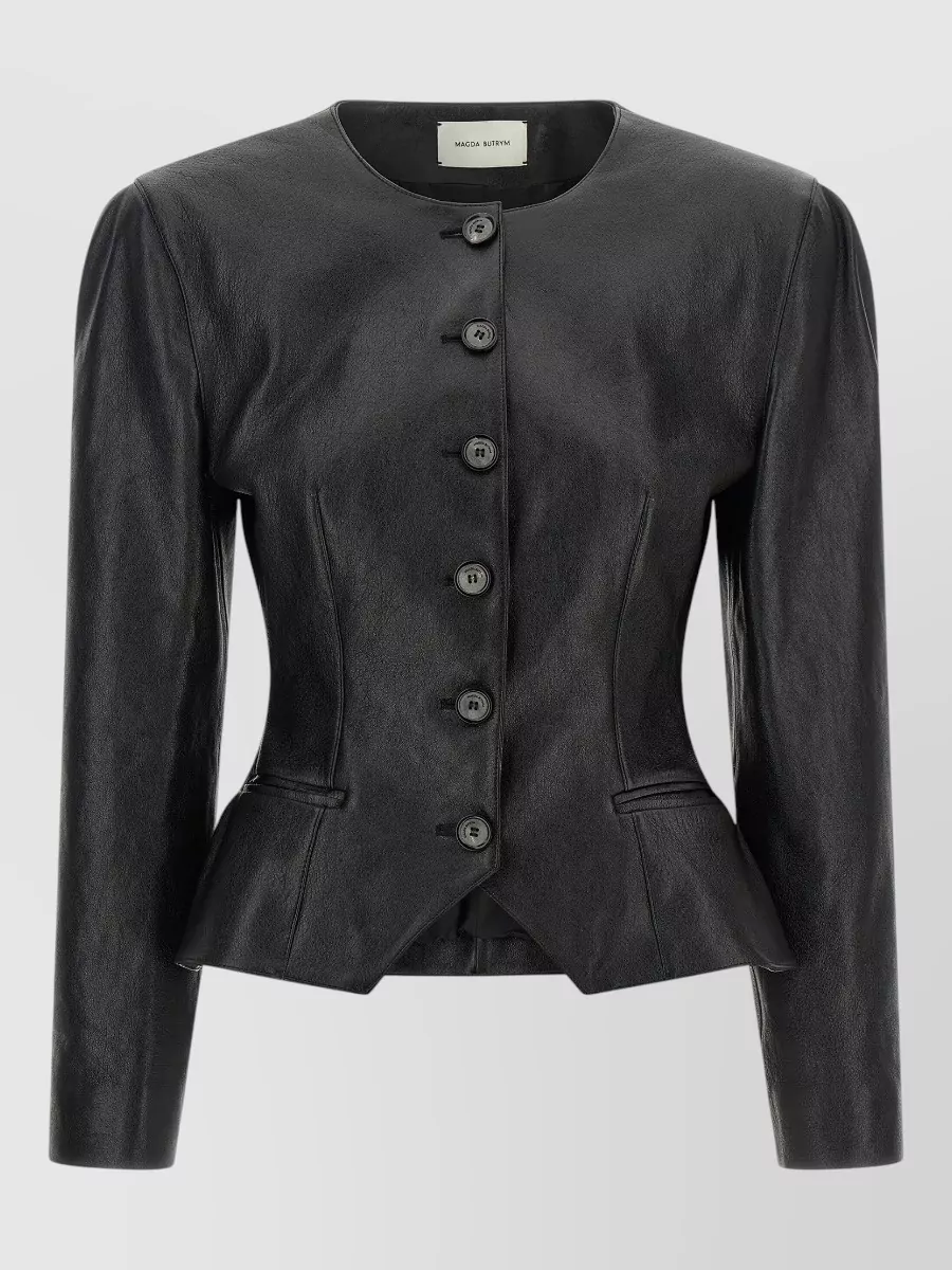 Magda Butrym Leather Single Breasted Coat