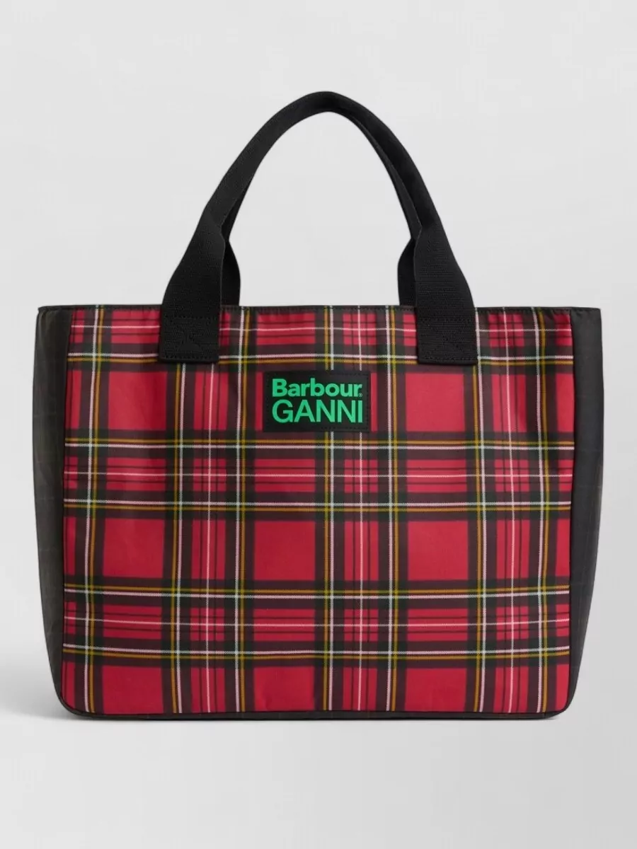 Barbour Waxed Cotton Checked Tote Bag