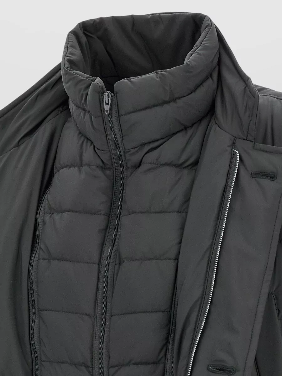 Herno Il Cappotto Hooded Down Jacket High Collar In Black