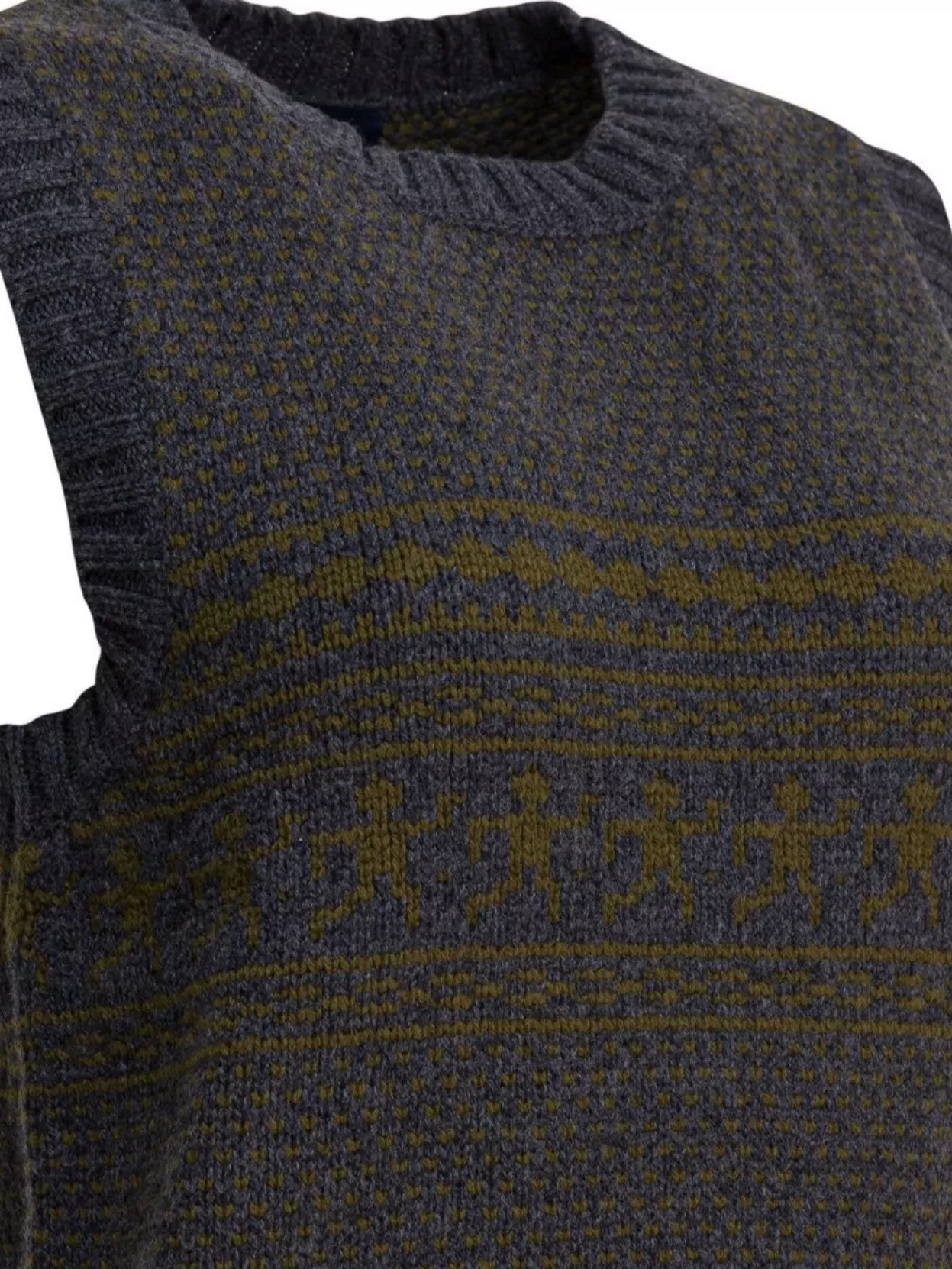 Soeur Sleeveless Patterned Knit Sweater With Crew Neck