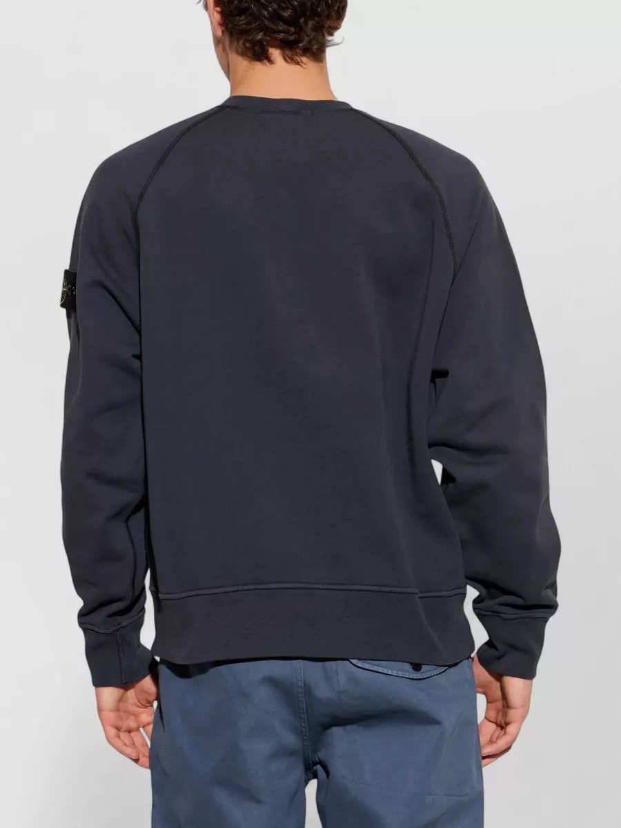 Stone Island Cotton Ribbed Raglan Sweatshirt