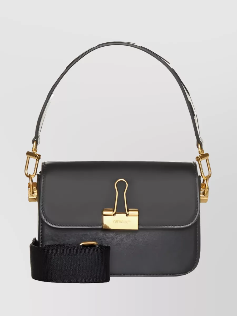 Shop Off-white Binder Shoulder Bag With Clip Motif In Black