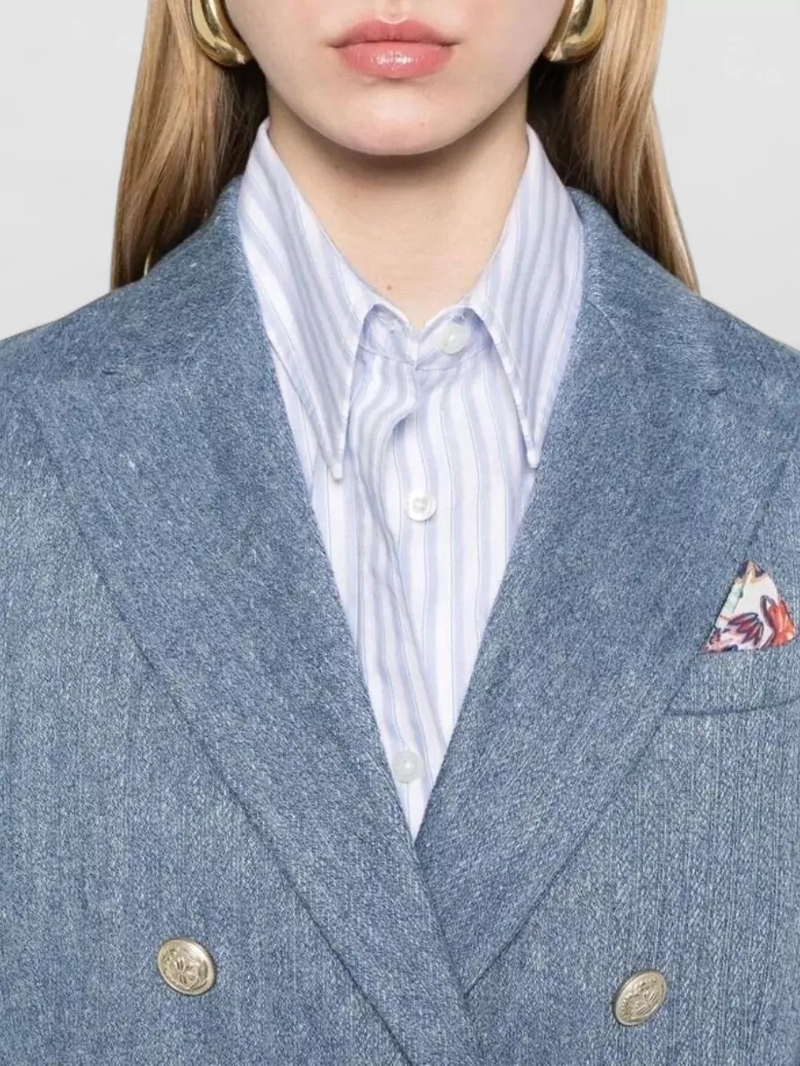 Circolo 1901 Linen Blend Double-Breasted Suit Jacket
