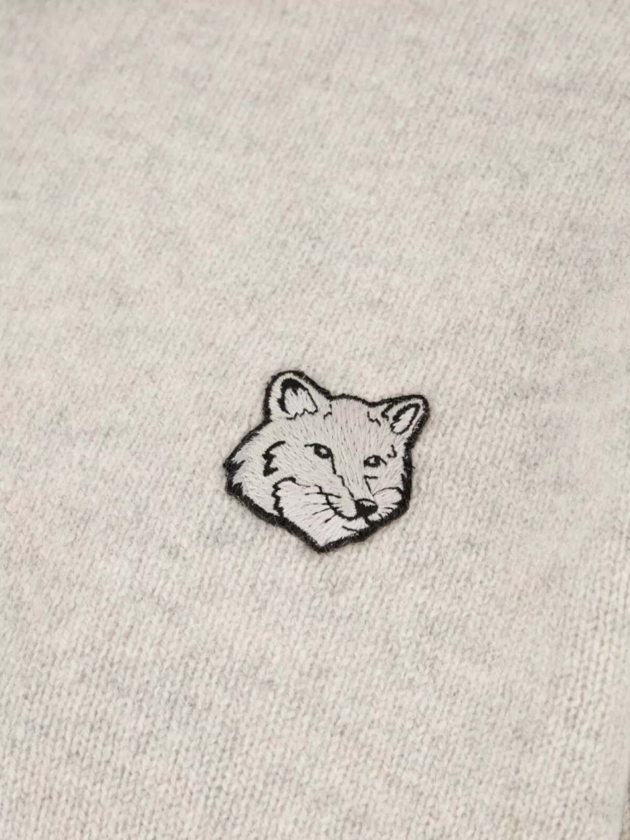 Shop Maison Kitsuné Knitwear With Embroidered Detail And Ribbed Finish